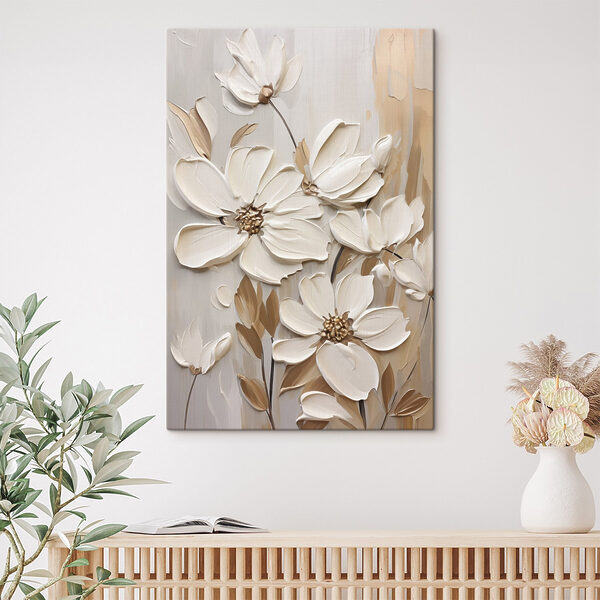 Painting of white flowers Painting of white flowers