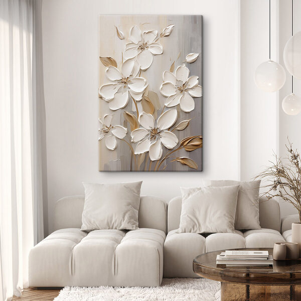 Quadri Dipinto raffigurante fiori bianchi (COD: s47874) Quadri Quadri Dipinto raffigurante fiori bianchi (COD: s47874)