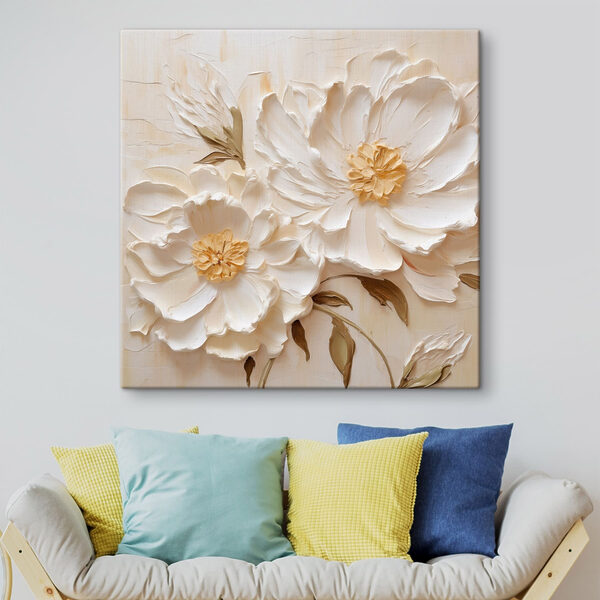 Quadri Fiori bianchi con foglie (COD: s48146) Quadri Quadri Fiori bianchi con foglie (COD: s48146)