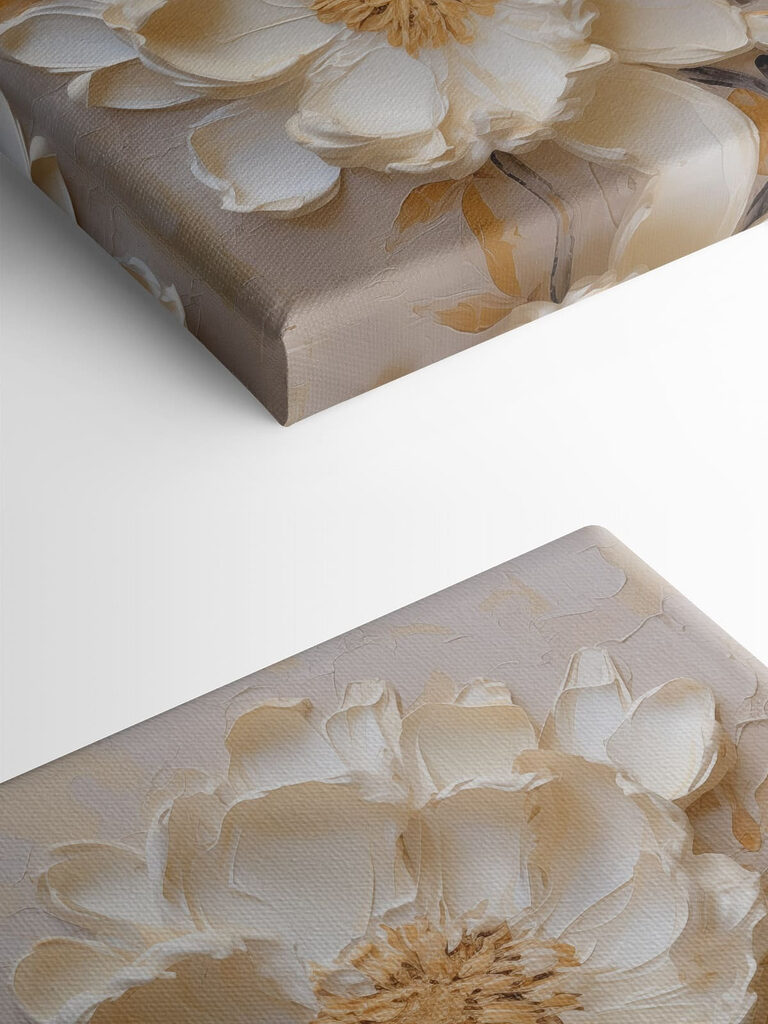 White flowers on a wall