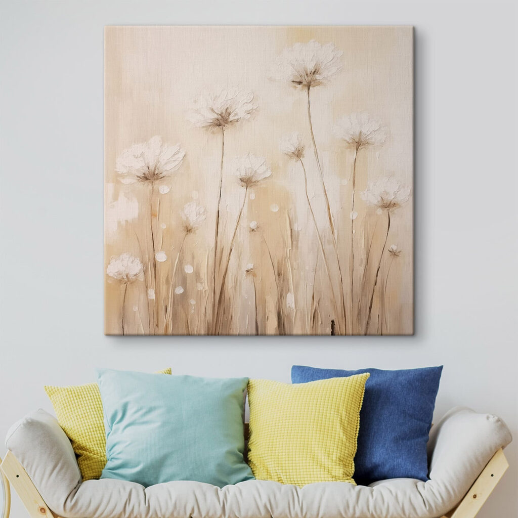 Painting of flowers on a wall Painting of flowers on a wall