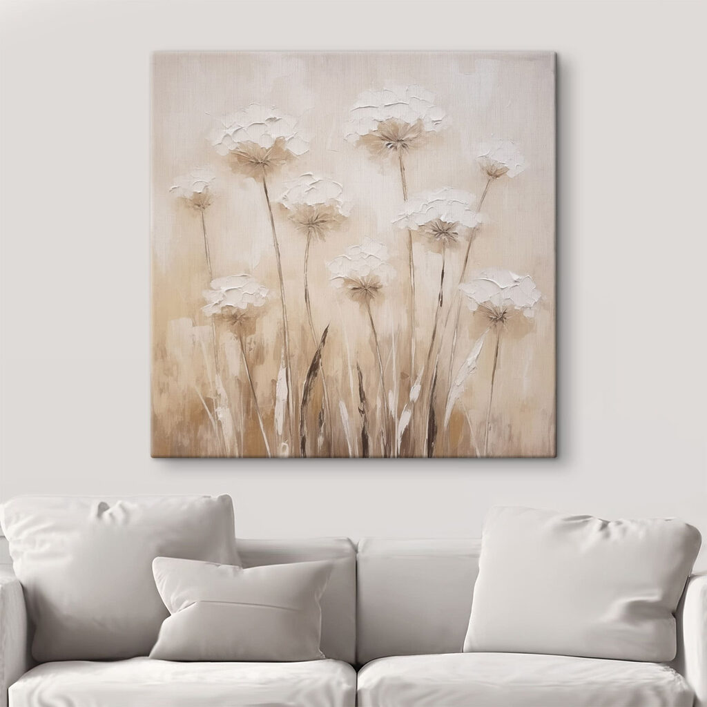 Painting of flowers on a wall Painting of flowers on a wall