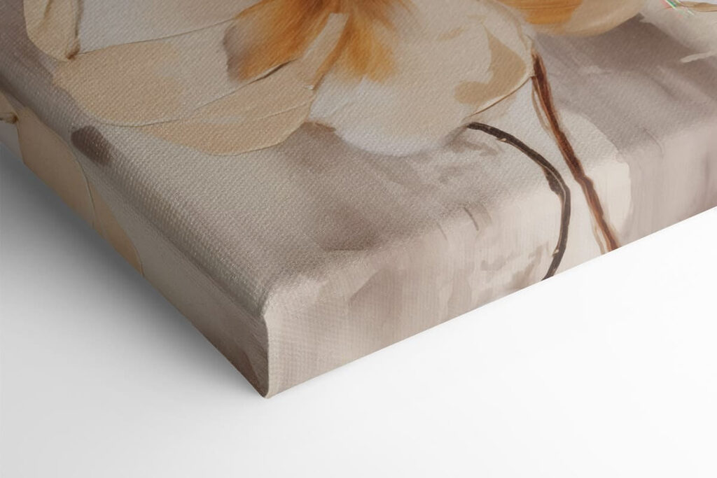 Painting of flowers on a white surface Painting of flowers on a white surface