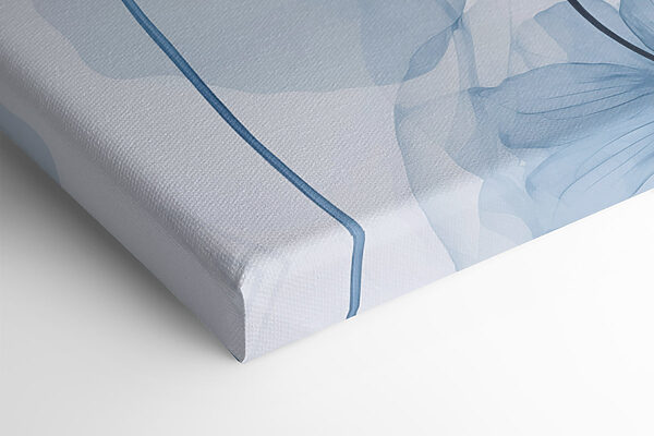 Delicate blue leaves on white backdrop