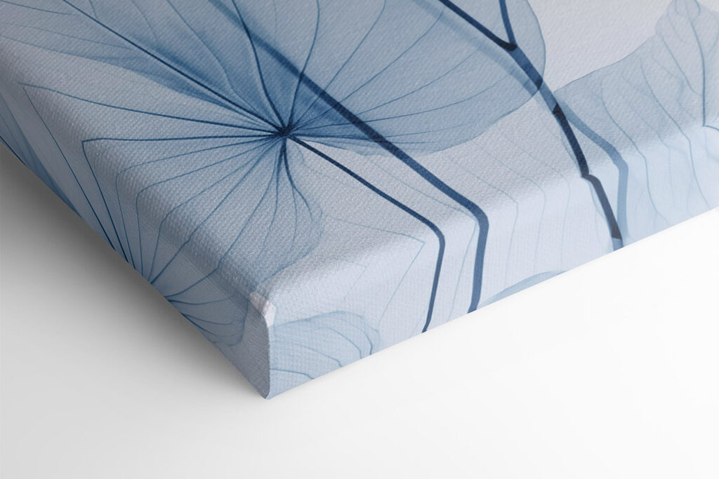 Delicate blue leaves on pale background
