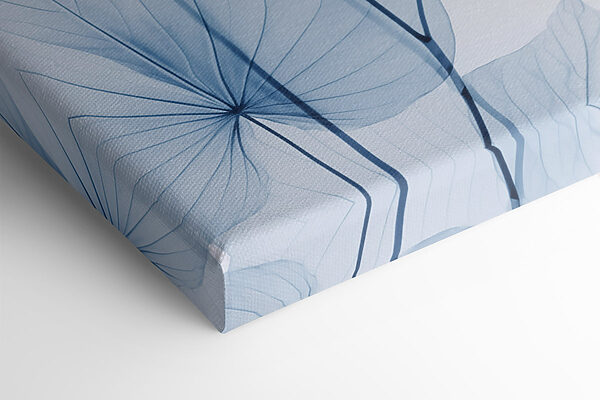 Delicate blue leaves on pale background