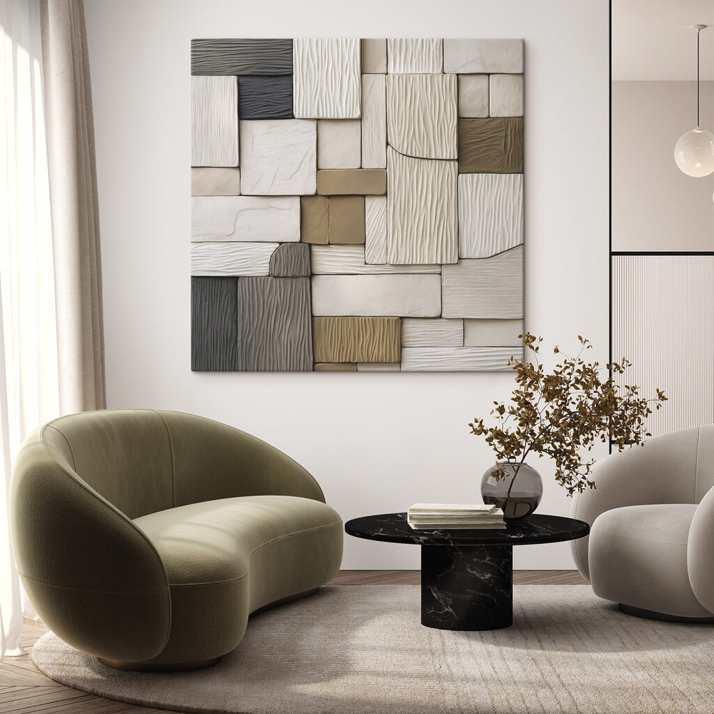 Wall of wood blocks