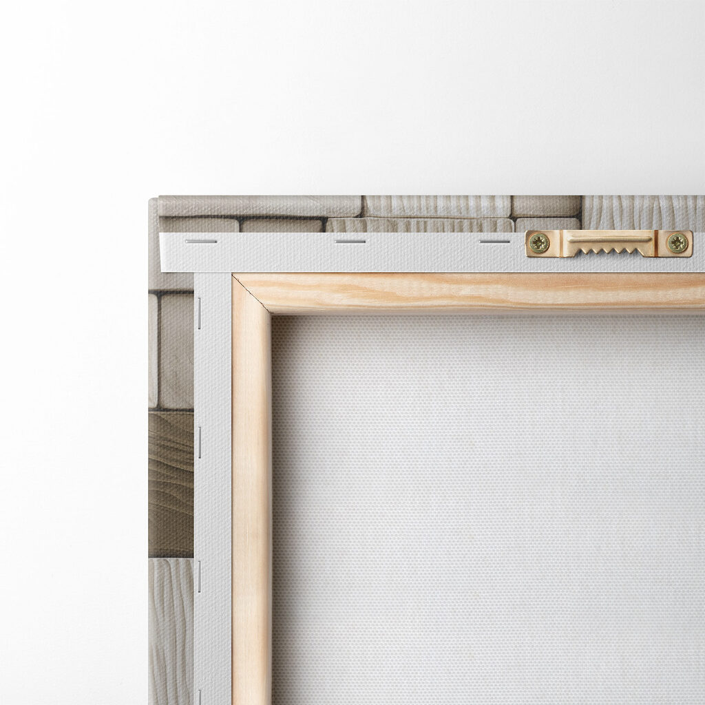 Wall of wood blocks