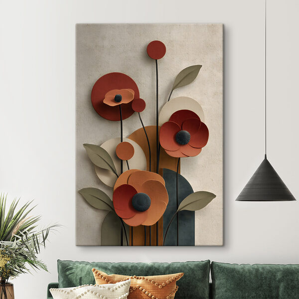 Quadri Quadri Decorazioni murali con fiori e foglie (COD: s48293)