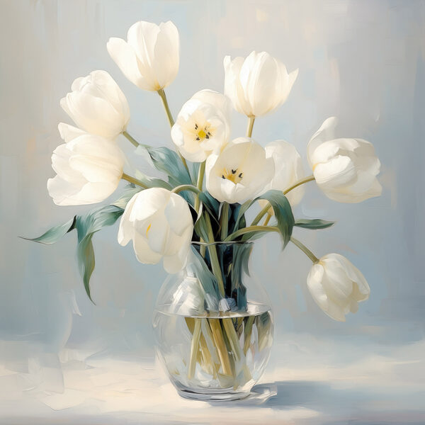Vase of white flowers