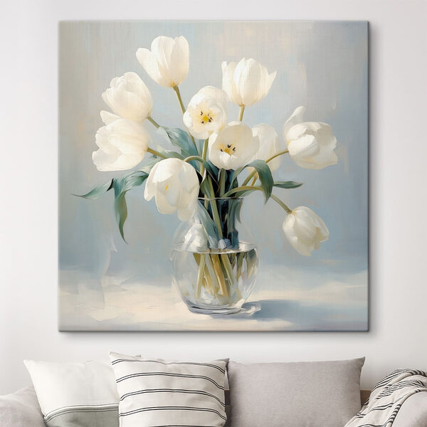 Quadri Quadri Vaso con fiori bianchi (COD: s48297)