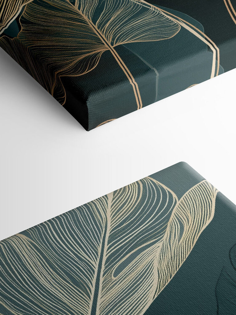 Elegant leaves on dark background