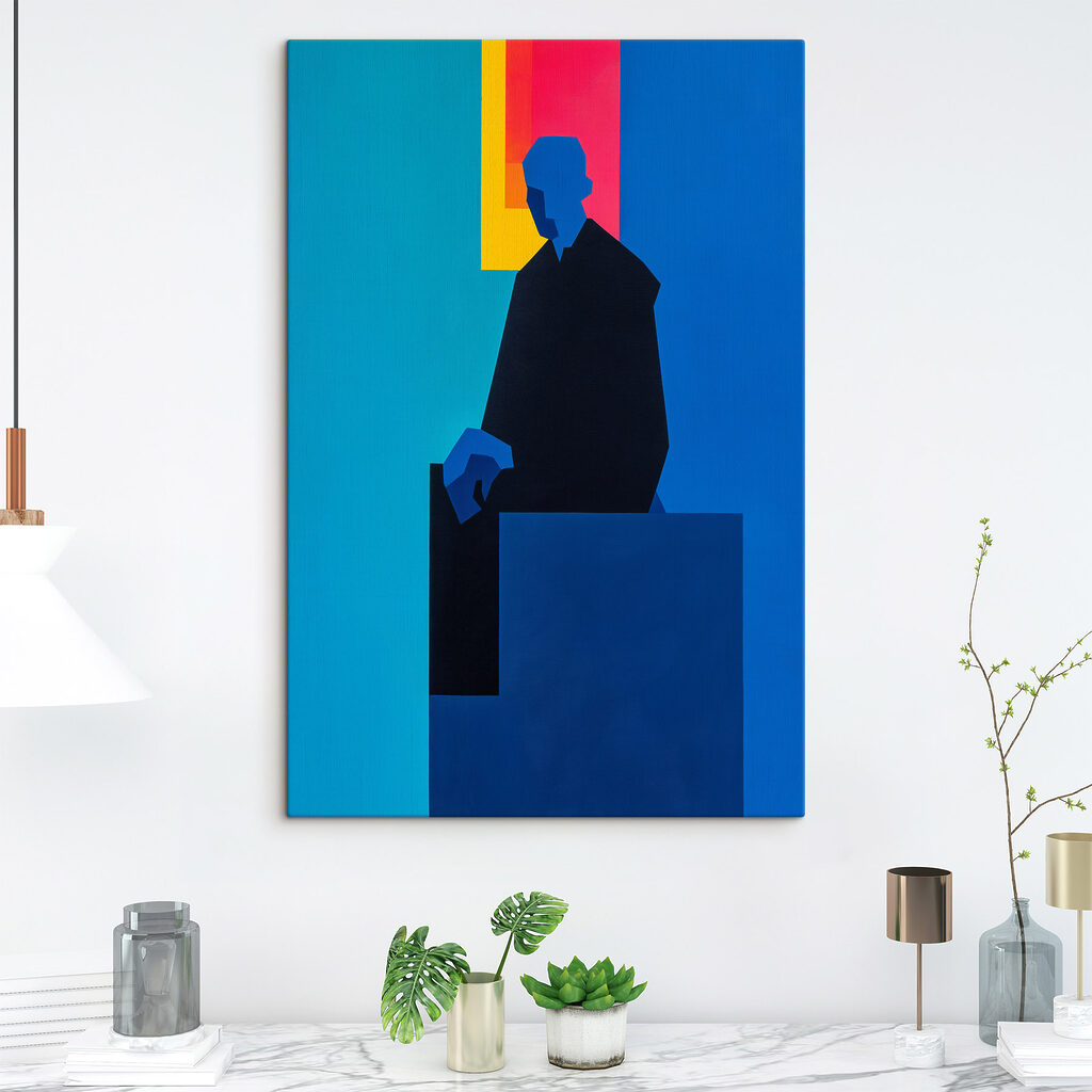 Painting of a man sitting in a chair