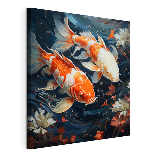 Quadri Una coppia di pesci arancioni e bianchi che nuotano nell'acqua (COD: s49660) Quadri Quadri Una coppia di pesci arancioni e bianchi che nuotano nell'acqua (COD: s49660)