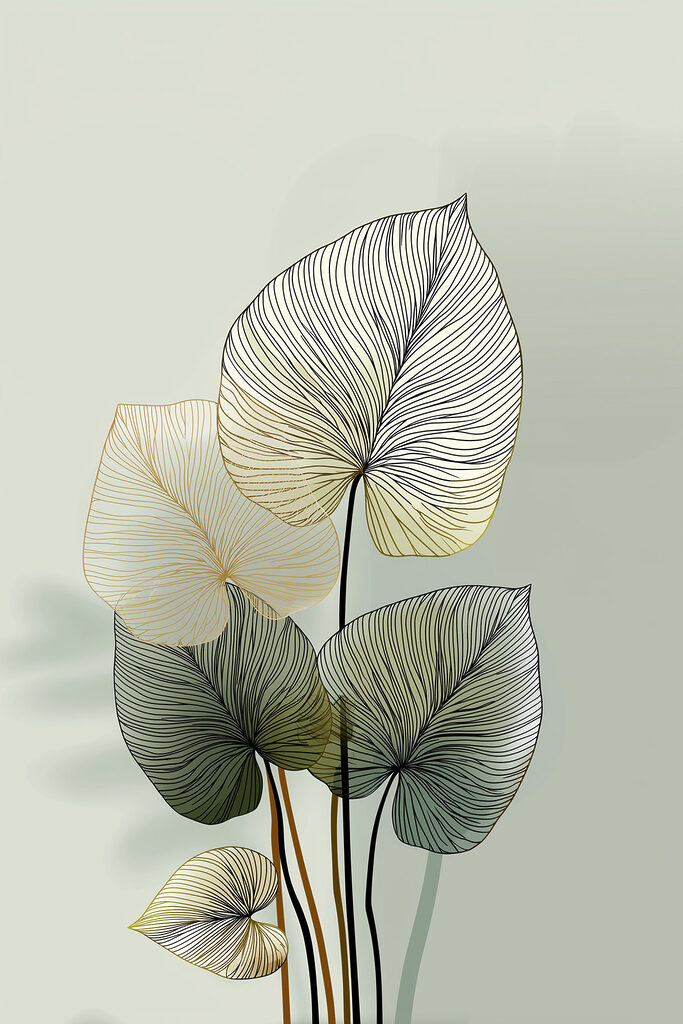 Ethereal leaves against a soft backdrop