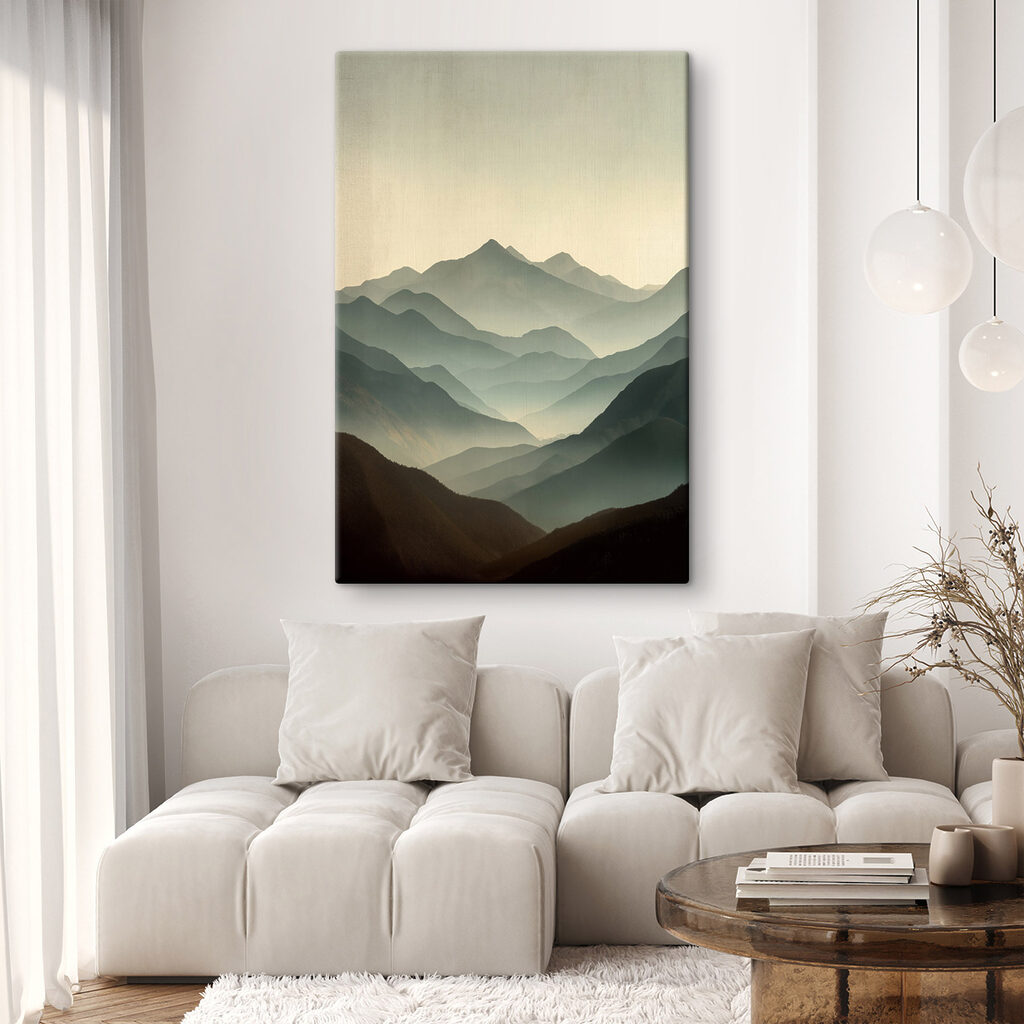 Mountain range with fog