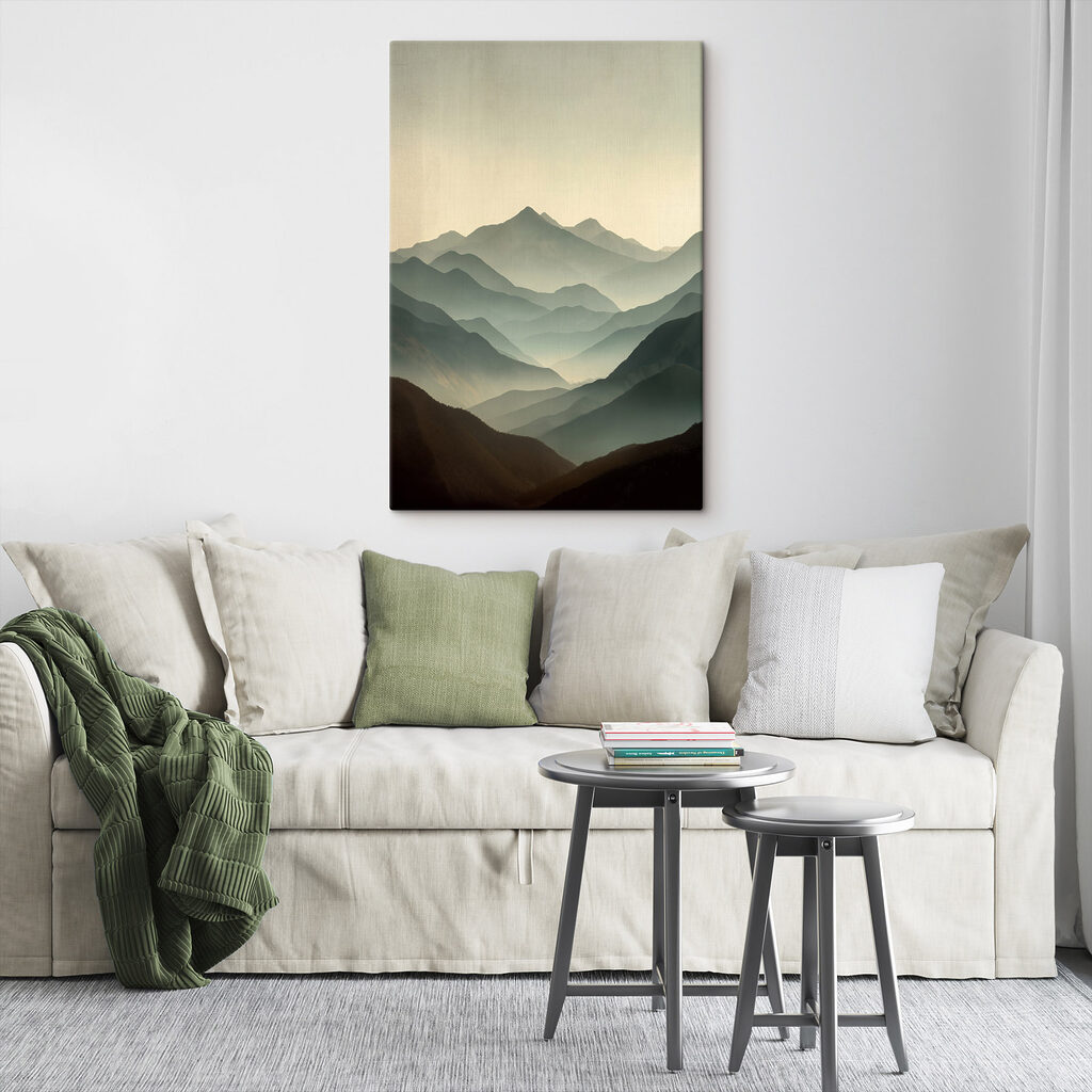 Mountain range with fog