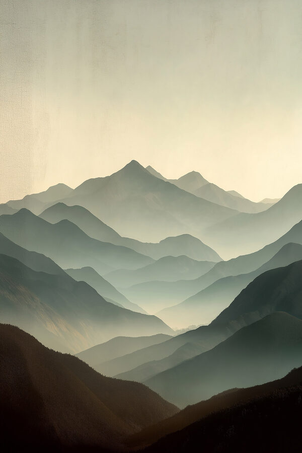Mountain range with fog