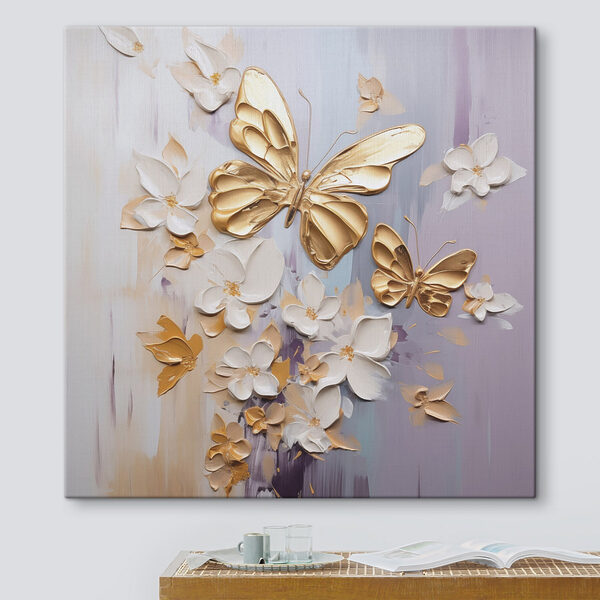 Quadri Quadri Dipinto raffigurante farfalle e fiori (COD: s46828)