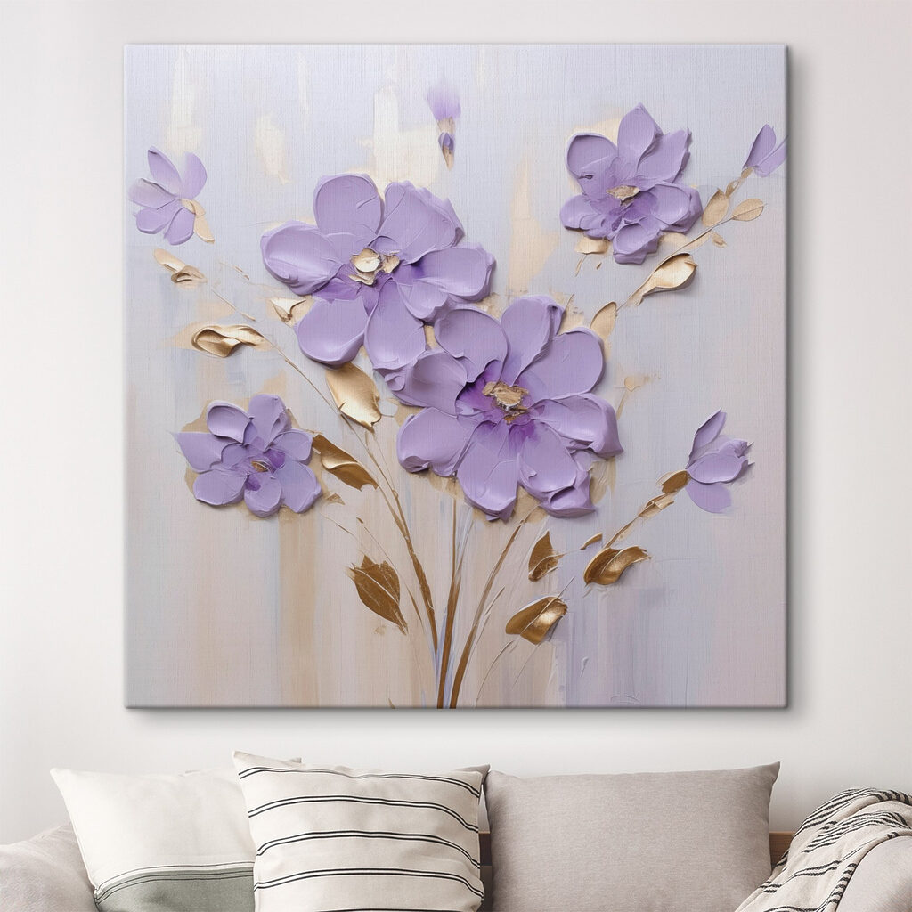 Painting of flowers on a wall