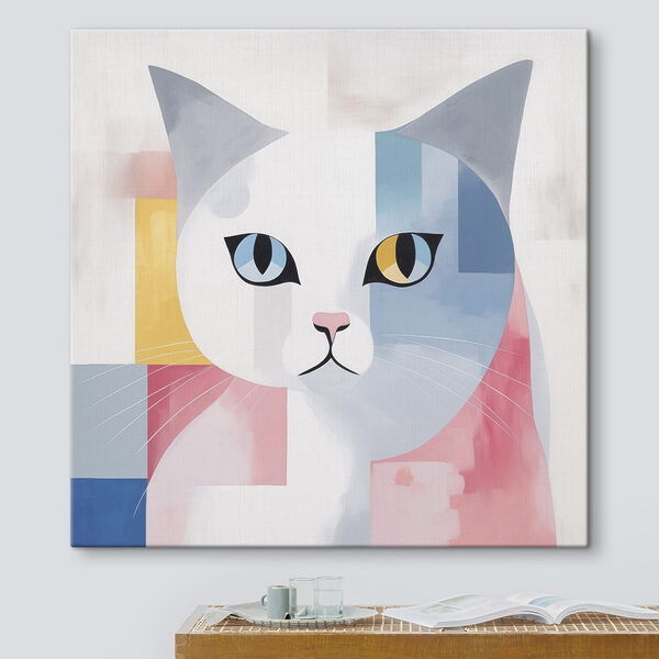 Quadri Gatto con quadrati colorati