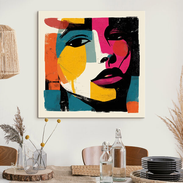 Viso di una donna con colori vivaci Viso di una donna con colori vivaci