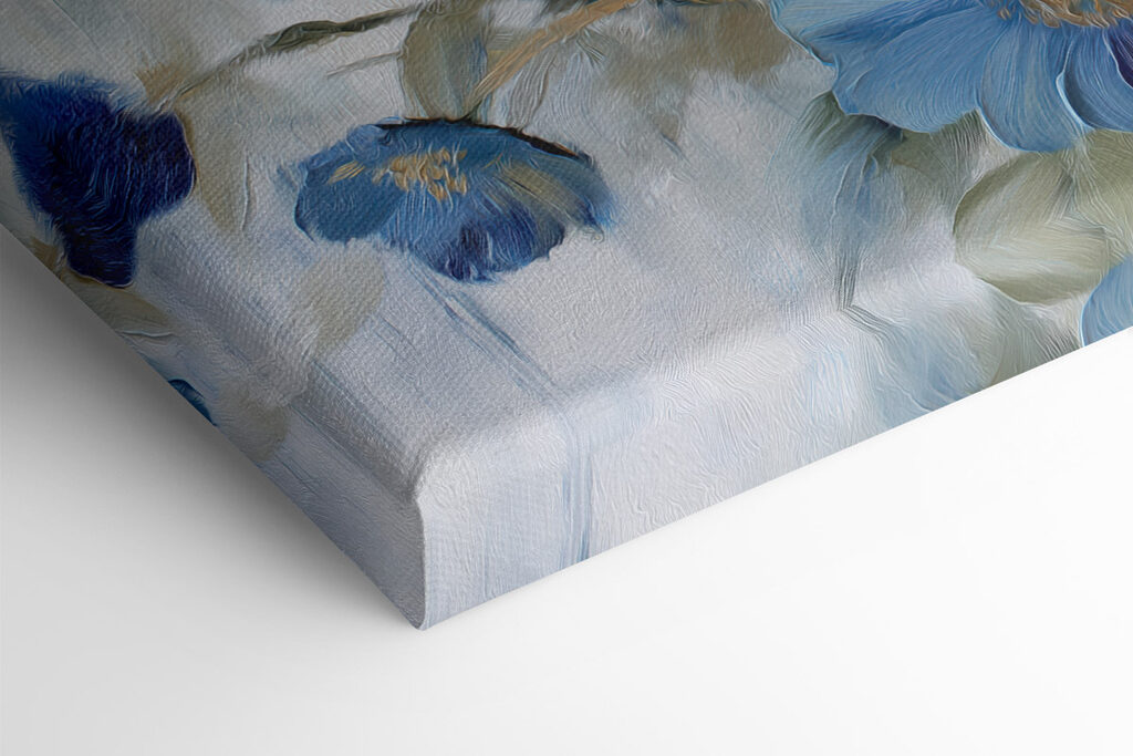 Painting of blue and white flowers Painting of blue and white flowers
