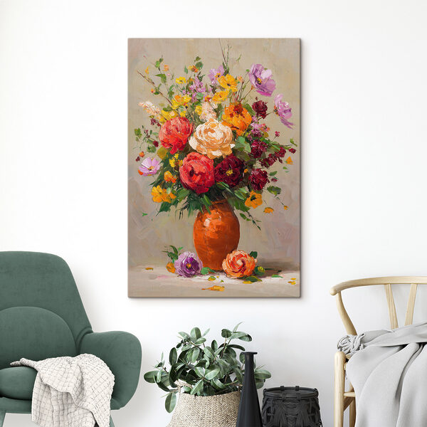 Painting of flowers in a vase