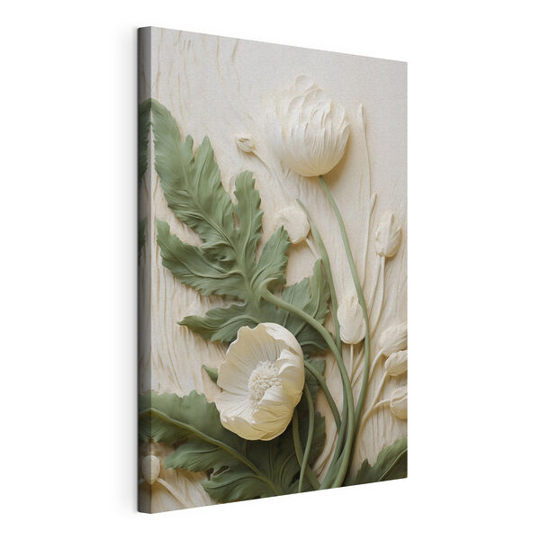 Quadri Quadri Fiore bianco e verde (COD: s49496)