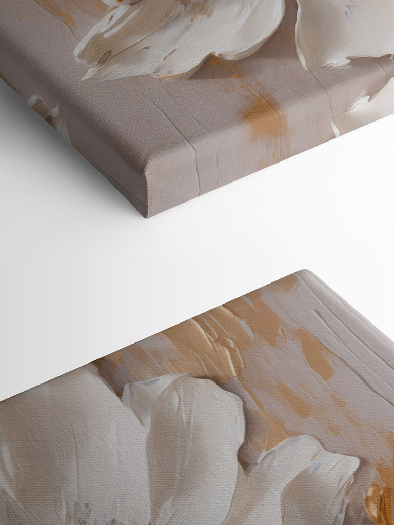 - Elegant blooms in soft, muted tones