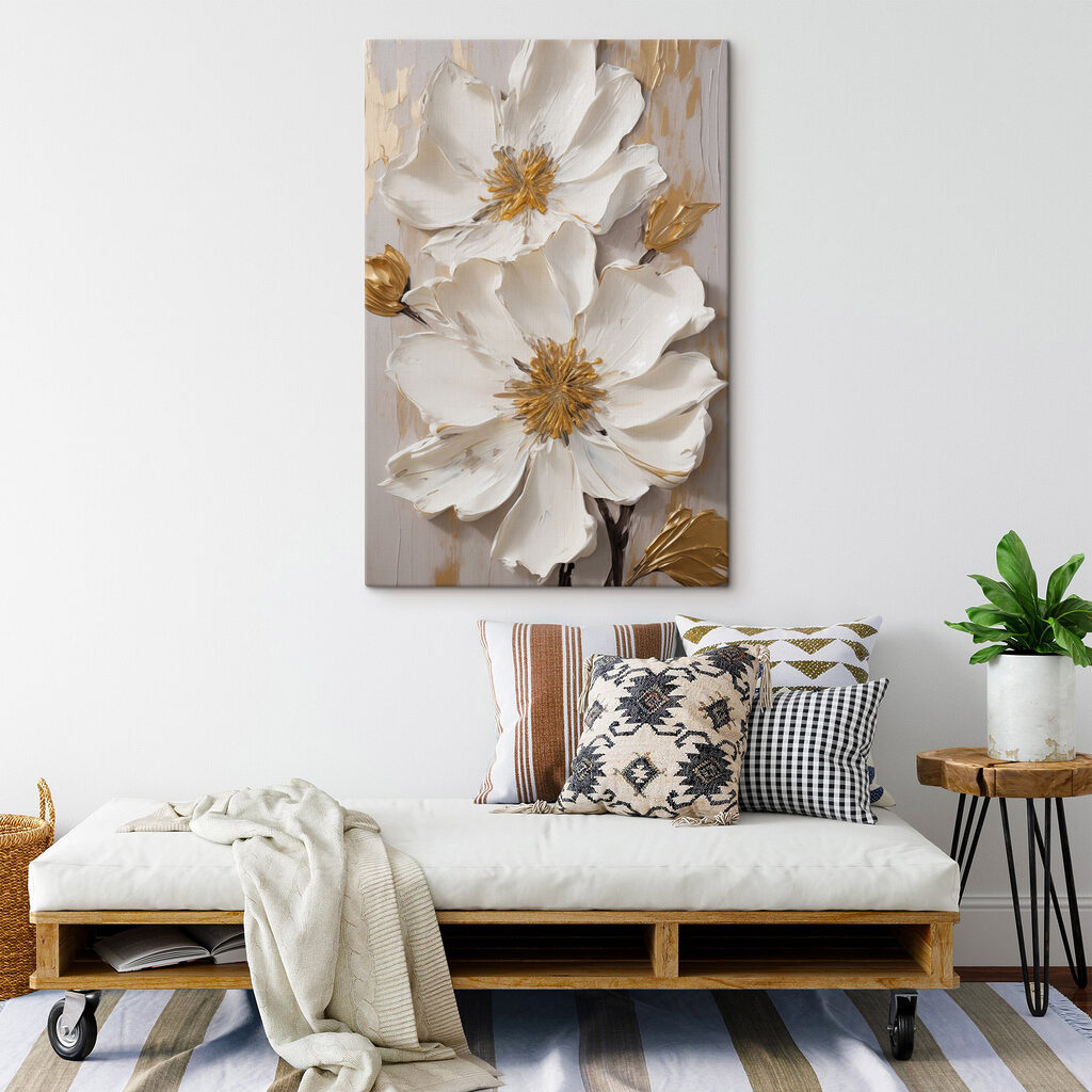 - Elegant blooms in soft, muted tones