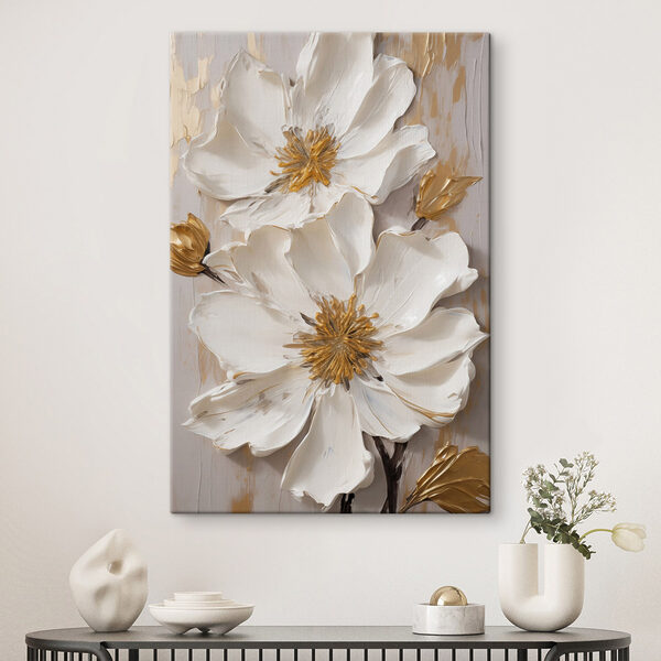 - Elegant blooms in soft, muted tones
