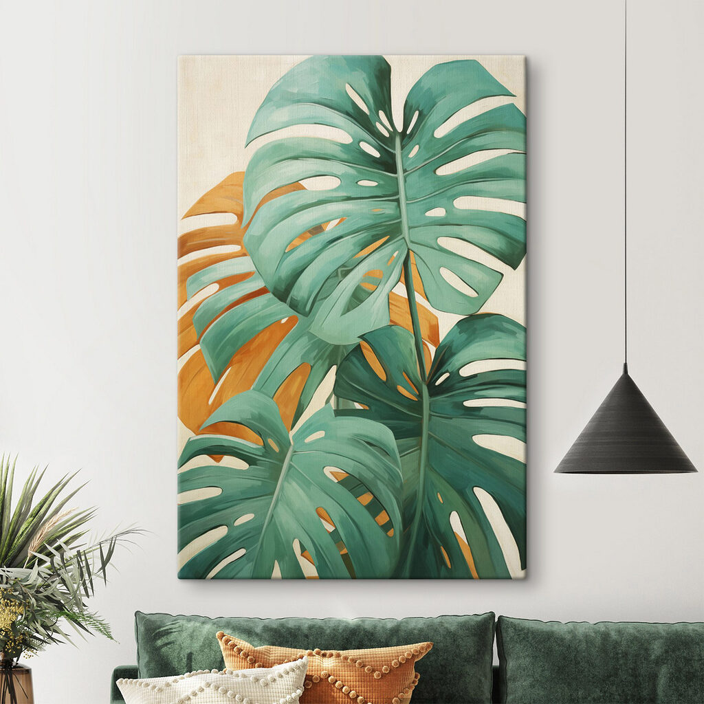 Vibrant leaves creating a tropical vibe