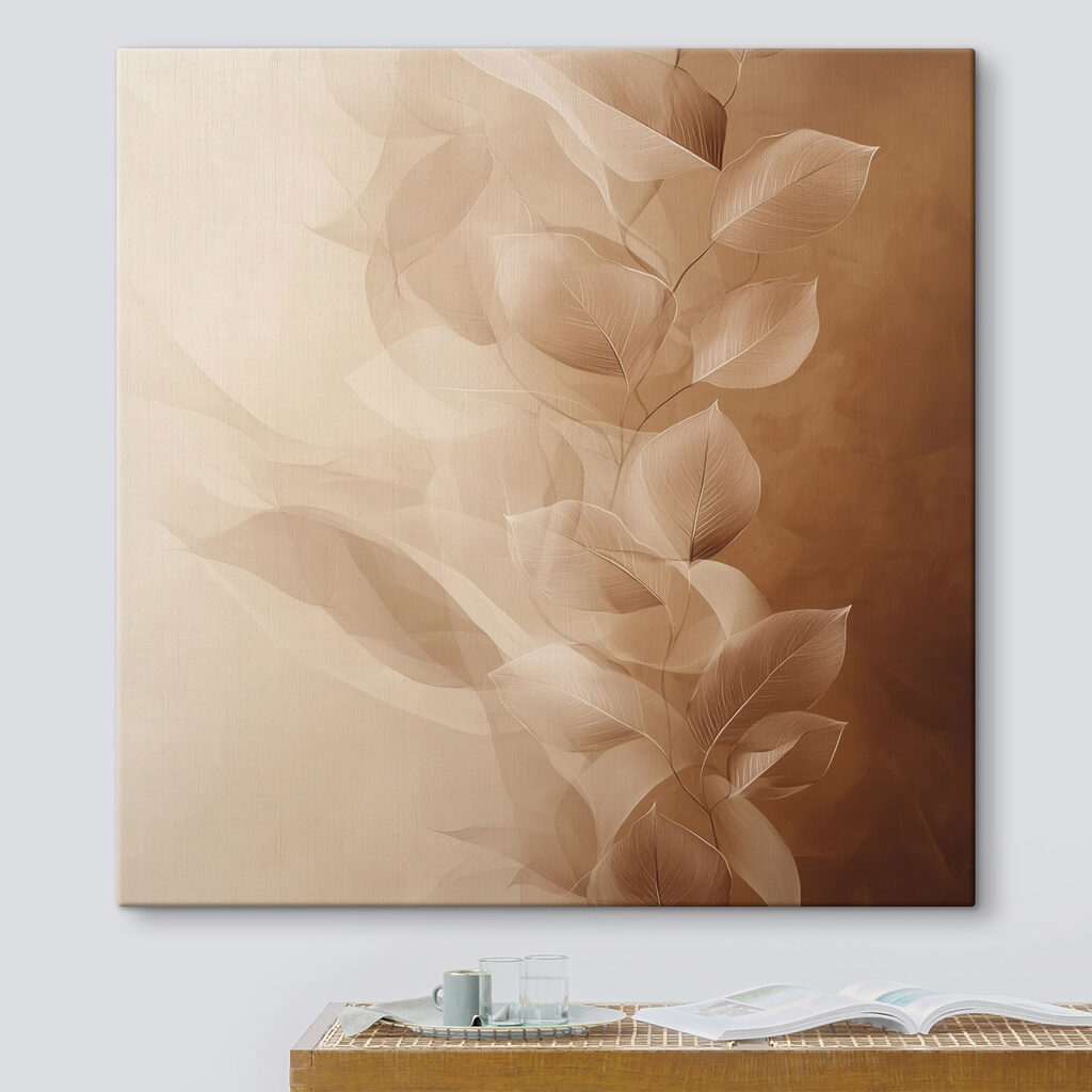 Soft leaves against a warm backdrop