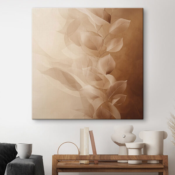 Soft leaves against a warm backdrop