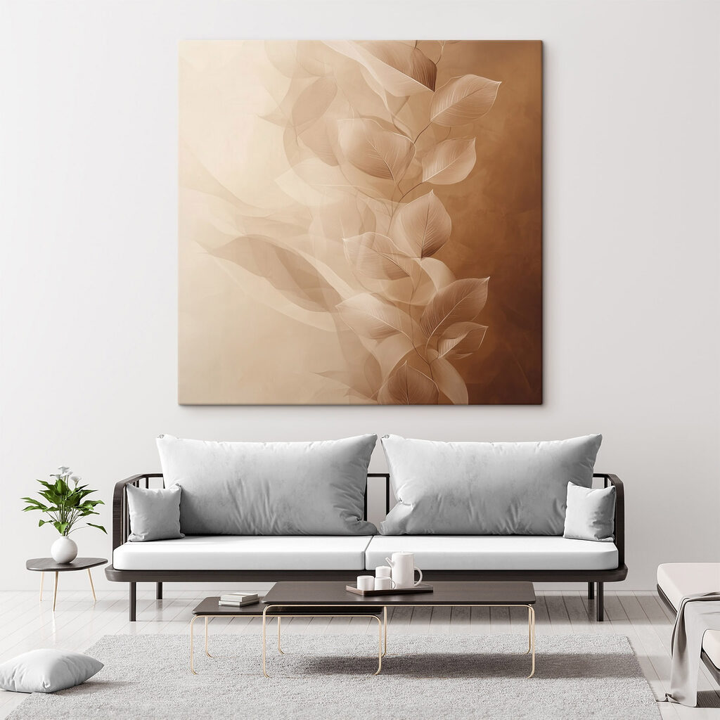 Soft leaves against a warm backdrop