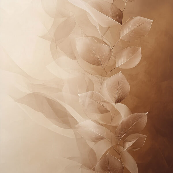 Soft leaves against a warm backdrop