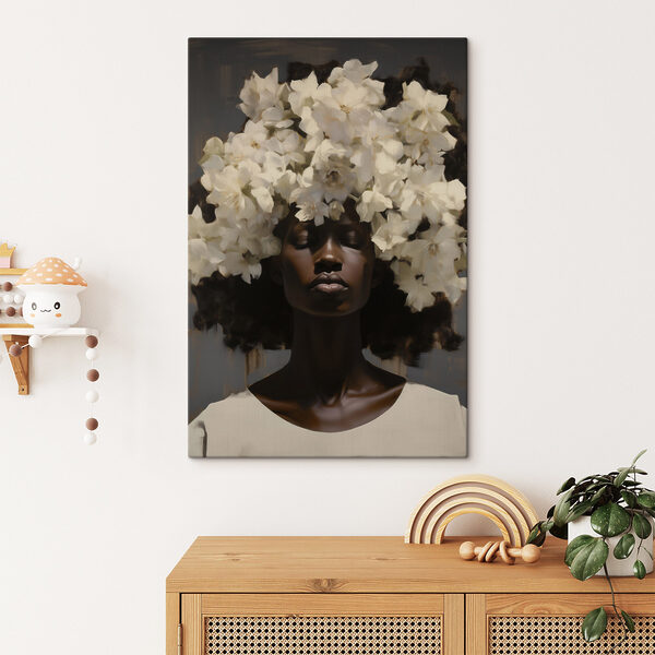 Woman with flowers on her head Woman with flowers on her head