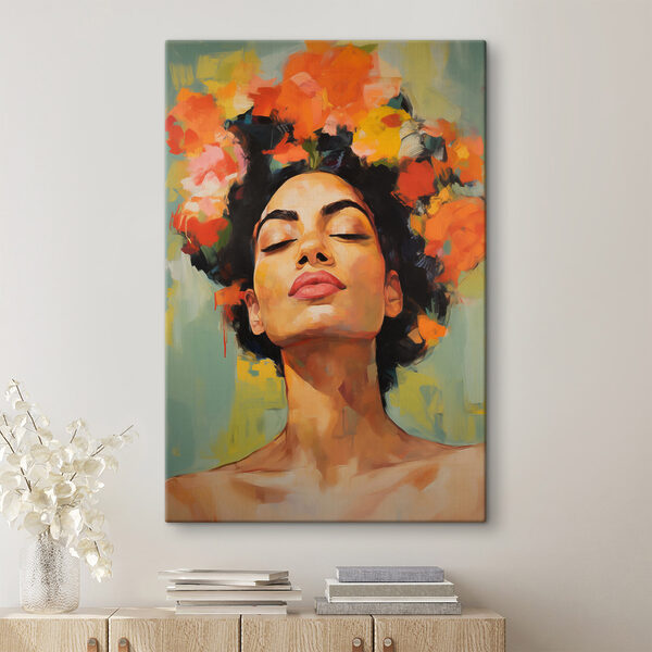 Quadri Quadri Dipinto raffigurante una donna con dei fiori tra i capelli (COD: s49443)
