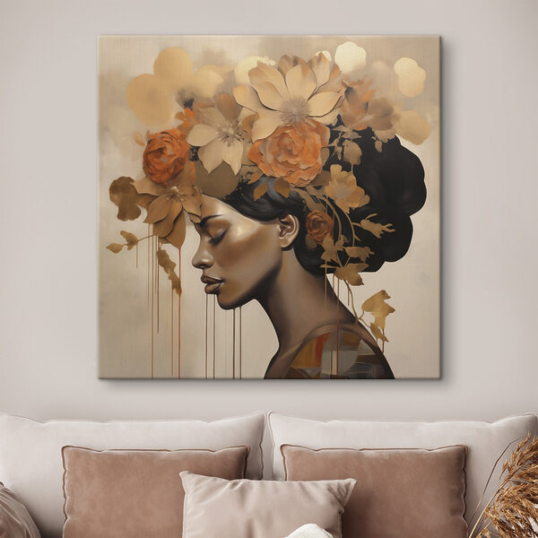 Quadri Dipinto raffigurante una donna con dei fiori tra i capelli