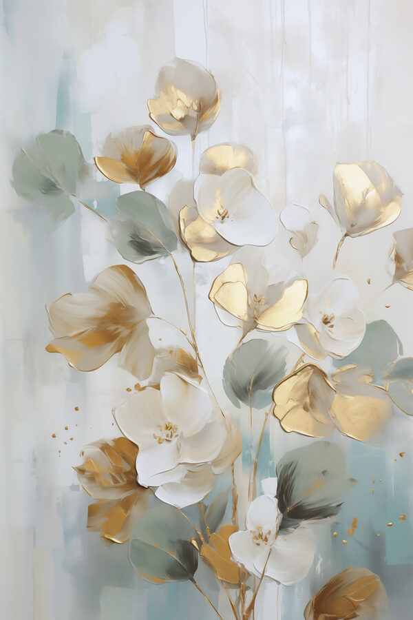 Painting of flowers on a white background Painting of flowers on a white background
