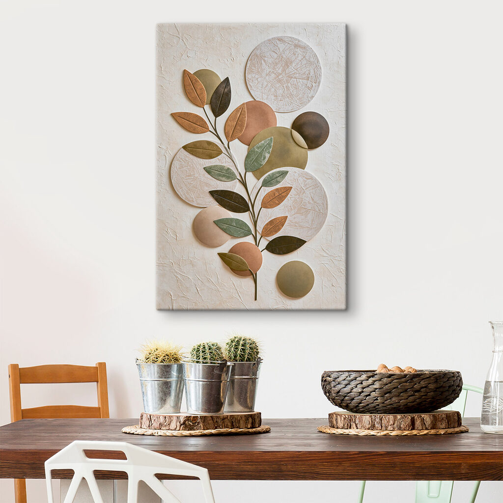 Natural shapes and earthy tones blend Natural shapes and earthy tones blend