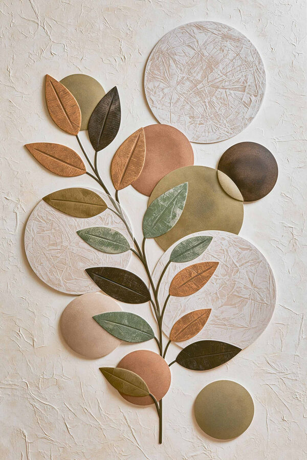 Natural shapes and earthy tones blend Natural shapes and earthy tones blend