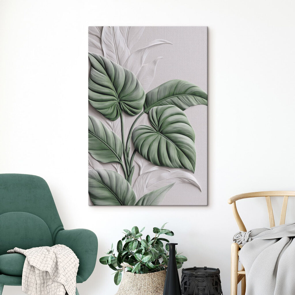 Lush greenery on textured background Lush greenery on textured background