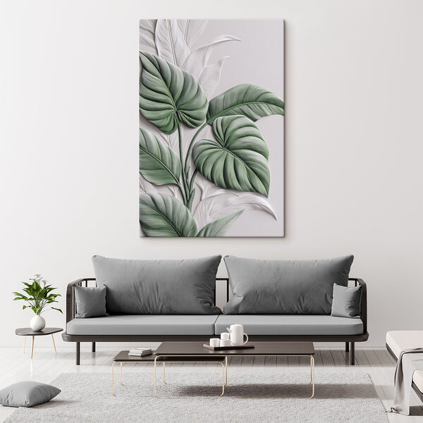 Quadri Quadri Vegetazione rigogliosa su sfondo con texture (COD: s49370)