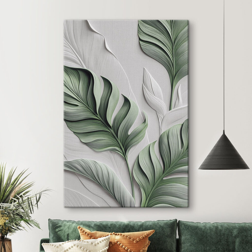 Soft leaves on a gentle background
