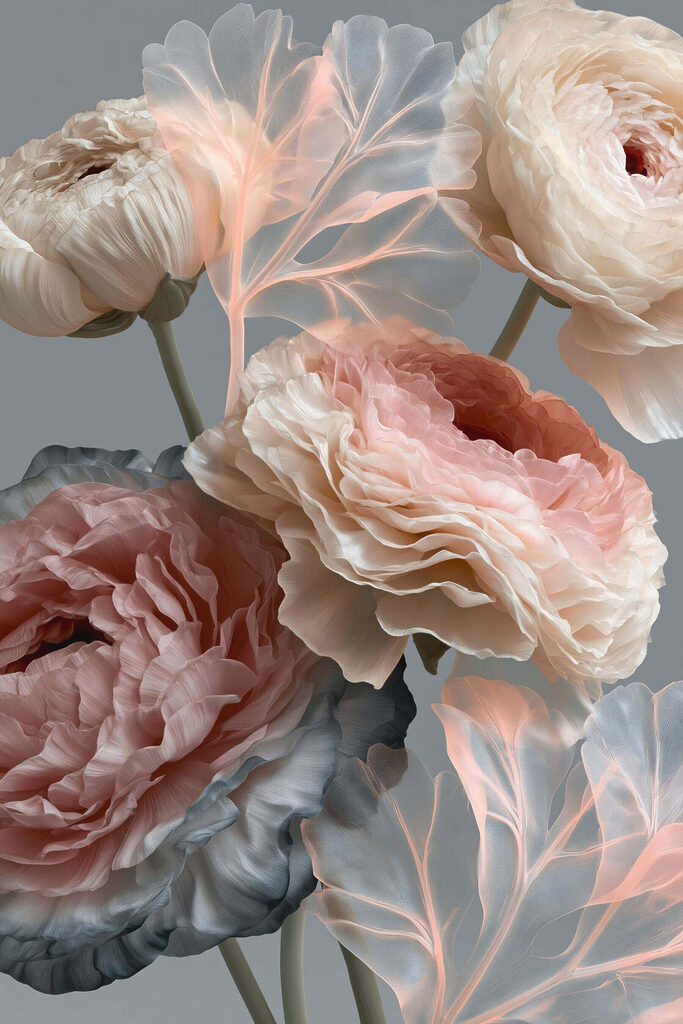 Delicate blooms in soft hues