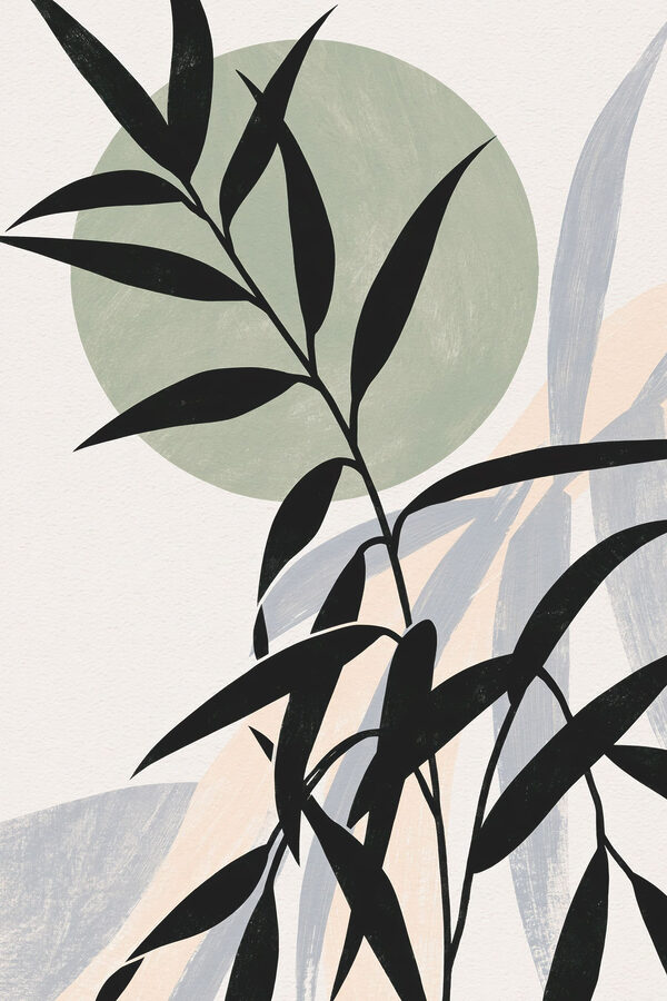 Plant with leaves and circles