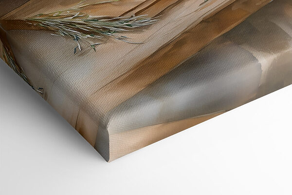 Painting of food on a table Painting of food on a table