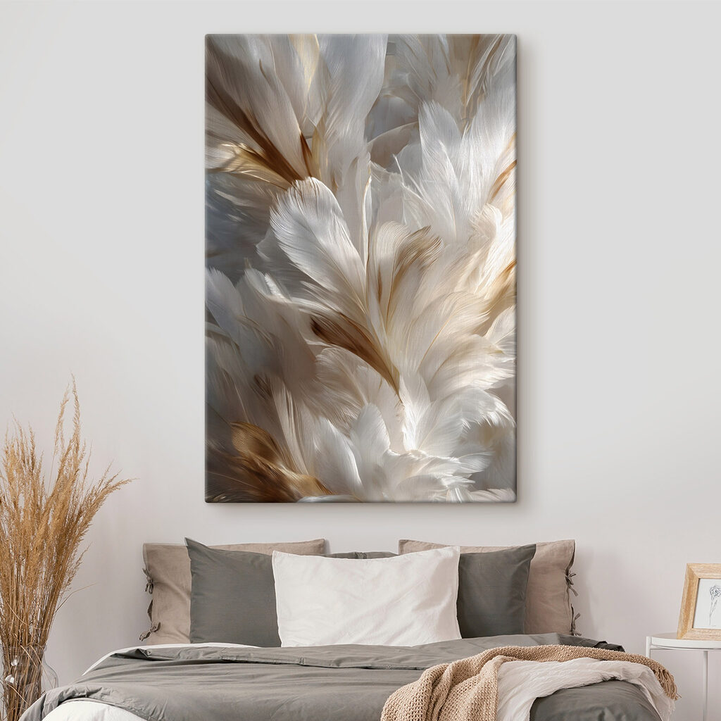 Delicate feathers in gentle hues